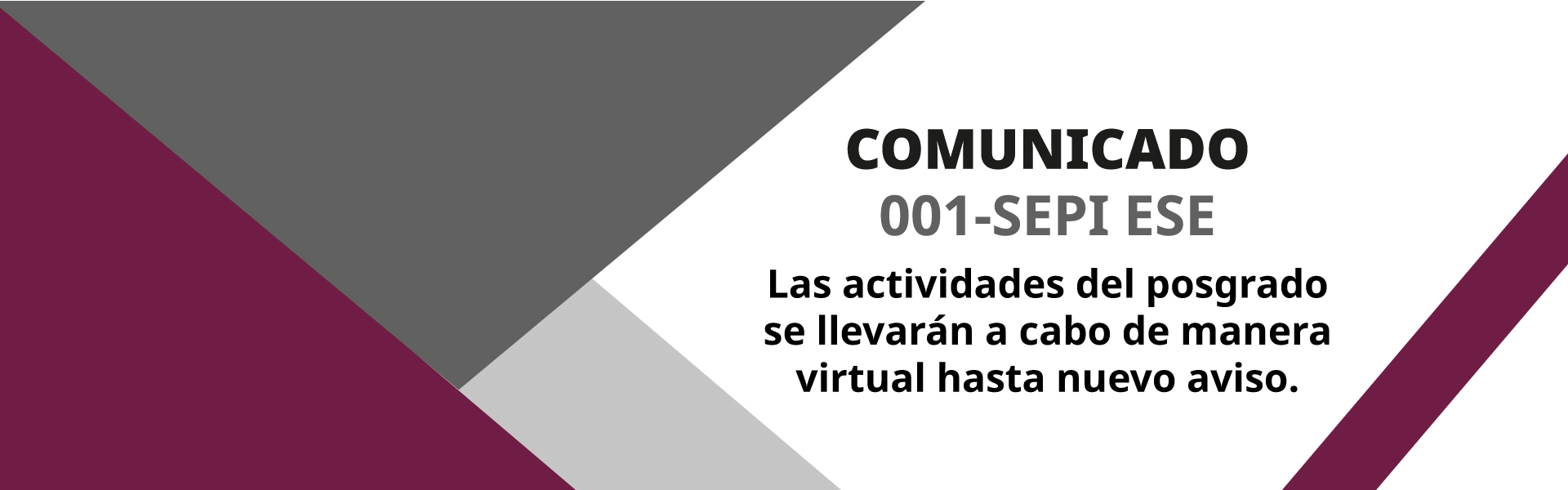 Comunicado 001 SEPI-ESE